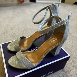 2 Inch Silver Sparkly Heels